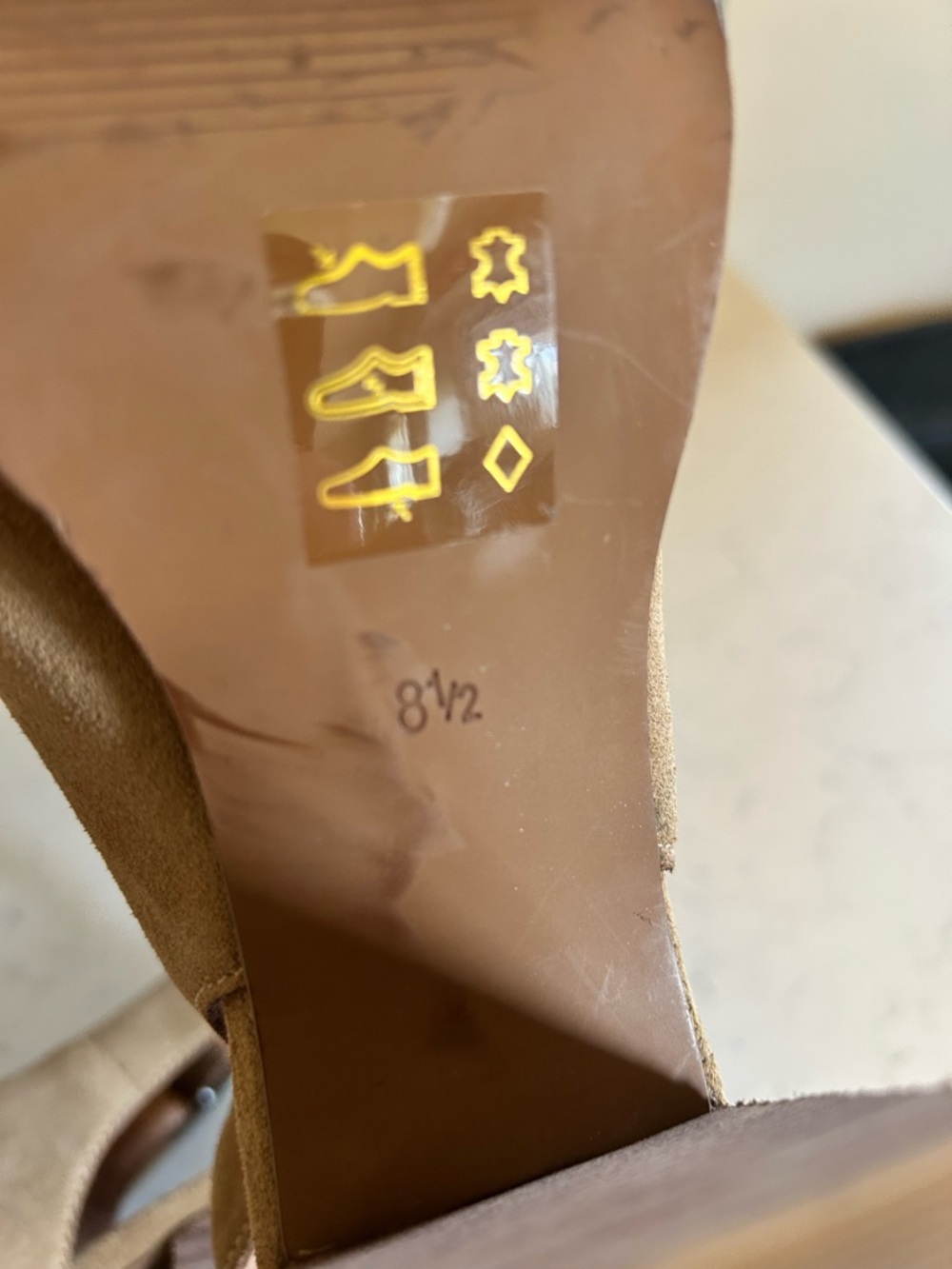 Madewell The Cary Sueded Peep Toe Heeled Sandal Mule Ankle Bootie in Faded Birch - Picture 14 of 16